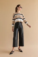 Janelle Crewneck Stich Cropped Pullover