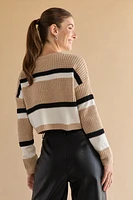 Janelle Crewneck Stich Cropped Pullover