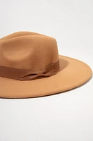 Nikki Bow Belt Wide Rim Felt Fedora