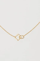 Rosetta Geometric Outline Pendant Necklace