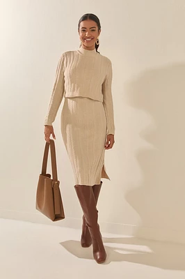 Candice Double Layer Midi Sweater Dress