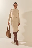 Candice Double Layer Midi Sweater Dress