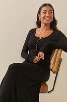 Jacquelyn Thumbhole Sleeve Maxi Dress