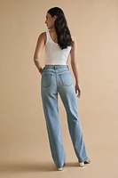 Karla Embellished Pocket Straight Leg Denim Jeans