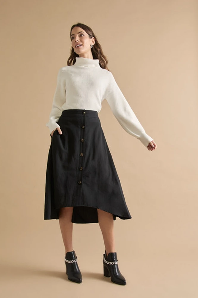 Belle Button Front Skirt