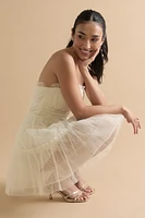 Enna Strapless Tule Ruffle Tiered Mini Dress