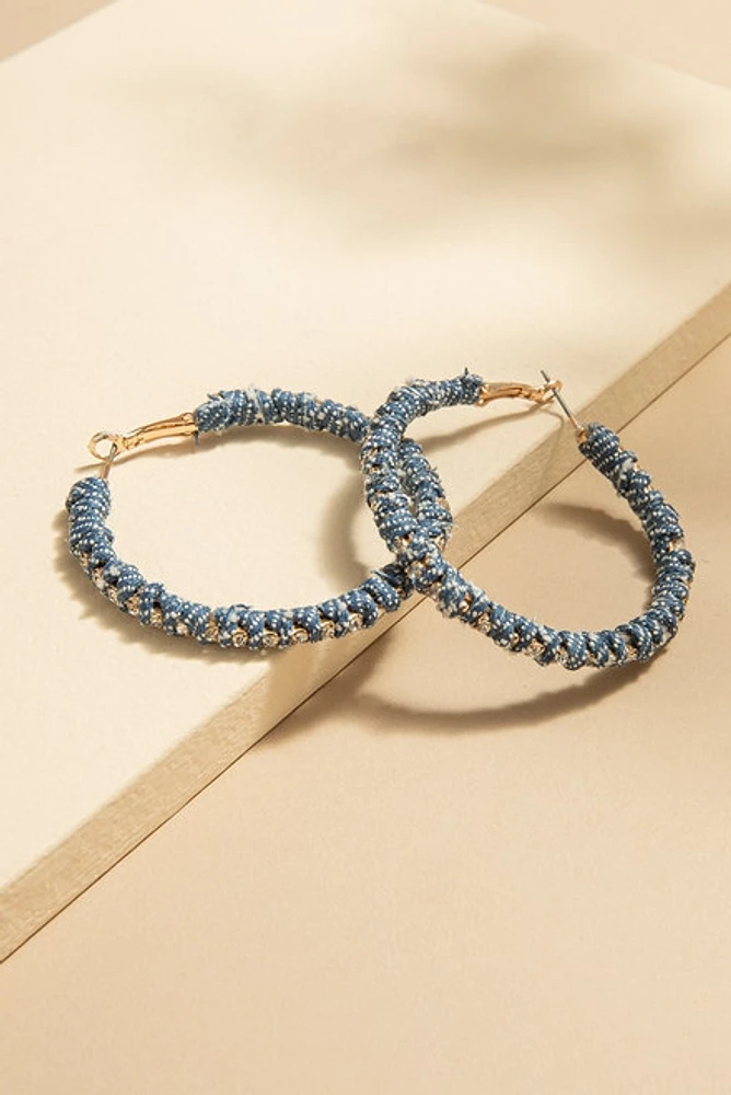 Diane Denim Rhyne Hoop Earrings