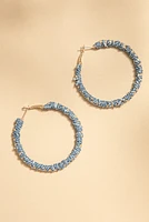 Diane Denim Rhyne Hoop Earrings