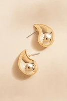 Nichole Metal Drip Silver Stud Earrings