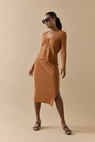 Marianne Front Clasp Rib Knit Cardigan