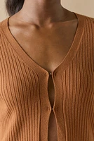 Marianne Front Clasp Rib Knit Cardigan