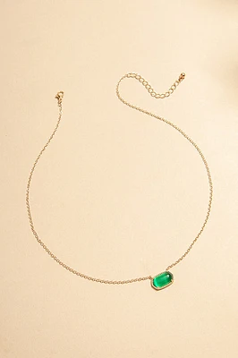 Lucy Cateye Long Hexagon Pendant Necklace