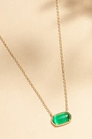 Lucy Cateye Long Hexagon Pendant Necklace