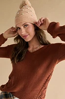 Brenda Pearl Embellished Beanie