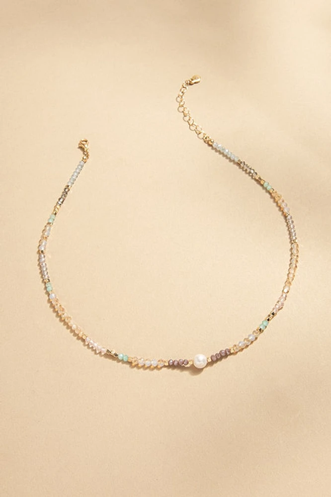 Georgia Beaded Single Pearl Necklace