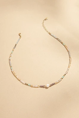Georgia Beaded Single Pearl Necklace
