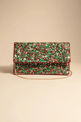 Peggy Christmas Confetti Clutch Handbag