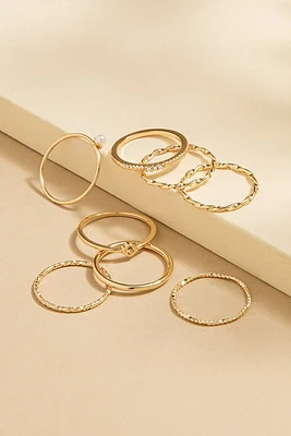 Adriana Pearl And Gold Ring Set