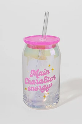 Main Character Energy Glass Can Jar