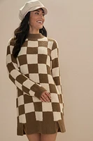 Jeanie Check Sweater Dress