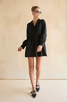 Marilyn Button Collared Swing Mini Dress