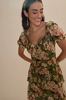 Sierra Floral Multi Tiered Dress
