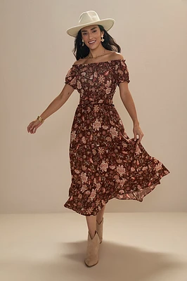 Phoebe Off Shoulder Midi Dress