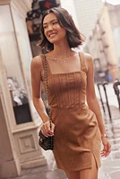 Joelle Suede Corset Dress