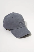 Fae Tiny Embroidered Cross Baseball Hat