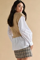 Amora Towfer Cable Vest Pullover Sweater
