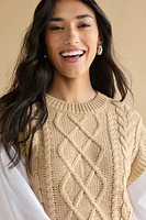 Amora Towfer Cable Vest Pullover Sweater