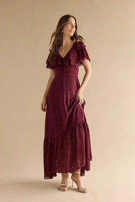 Kendal Ruffle Sleeve Maxi Dress