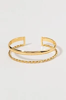 Natasha Dual Design Gold Cuff Bracelet