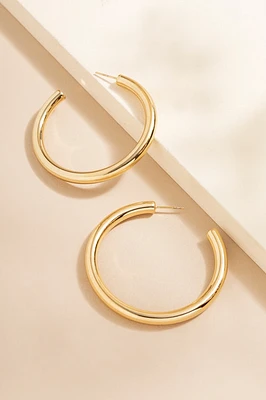 Jeannine Stainless Steel Tube Hoop Earrings
