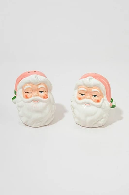 Holly Vintage Santa Salt And Pepper Shakers