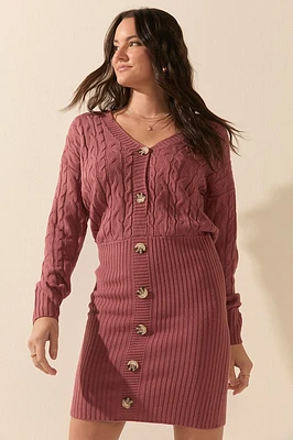 Kristie Button Front Sweater Dress