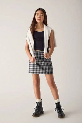 Hello Franki Plaid Black and White Skort for girls