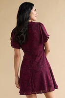 Kimberly Ruffle Hem Floral Wrap Mini Dress