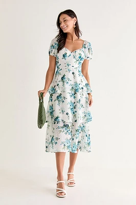 Keri Tiered Floral Midi Dress