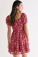 Carrie Floral Sweetheart Mini Dress