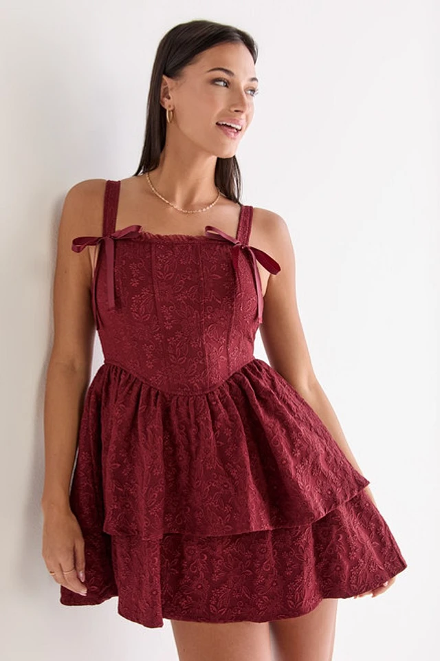 shawna corset fit and flare mini dress Francesca's Shawna Corset Fit And Flare Mini Dress