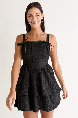 Shawna Corset Fit And Flare Mini Dress