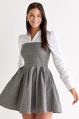 Jodi Twofer Plaid Mini Dress