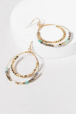 Kira Double Row Beaded Drop Earrings