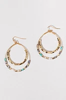 Kira Double Row Beaded Drop Earrings