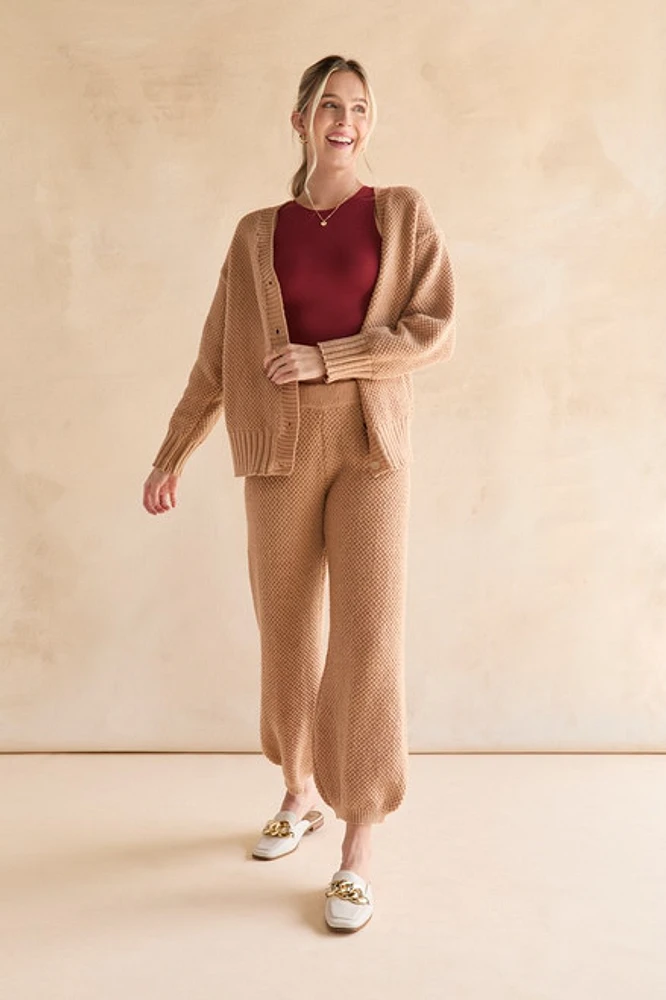 Iris Textured Cardigan Jogger Lounge Set