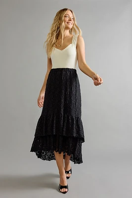 Susie Lace Tiered Midi Skirt