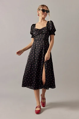 Etta Smock Sleeve Floral Midi Dress