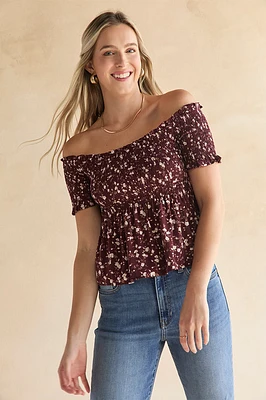 Perdita Floral Smocked Off Shoulder Blouse