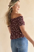 Perdita Floral Smocked Off Shoulder Blouse